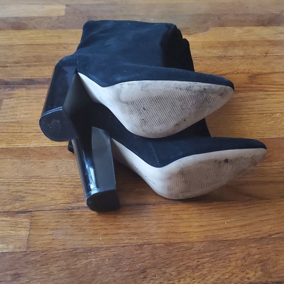 Calvin Klein Suede Convertible Knee High Boots - Picture 6 of 16